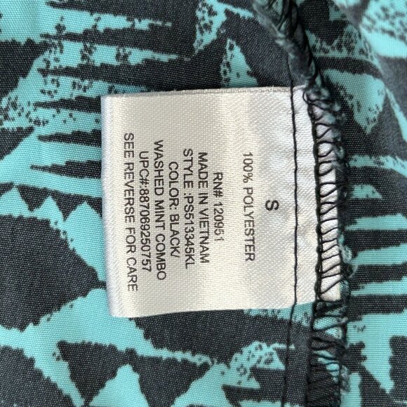 PINK REPUBLIC Aztec Short Dress Sz S Turquoise Black Bar Back Pockets Soft - Picture 5 of 11